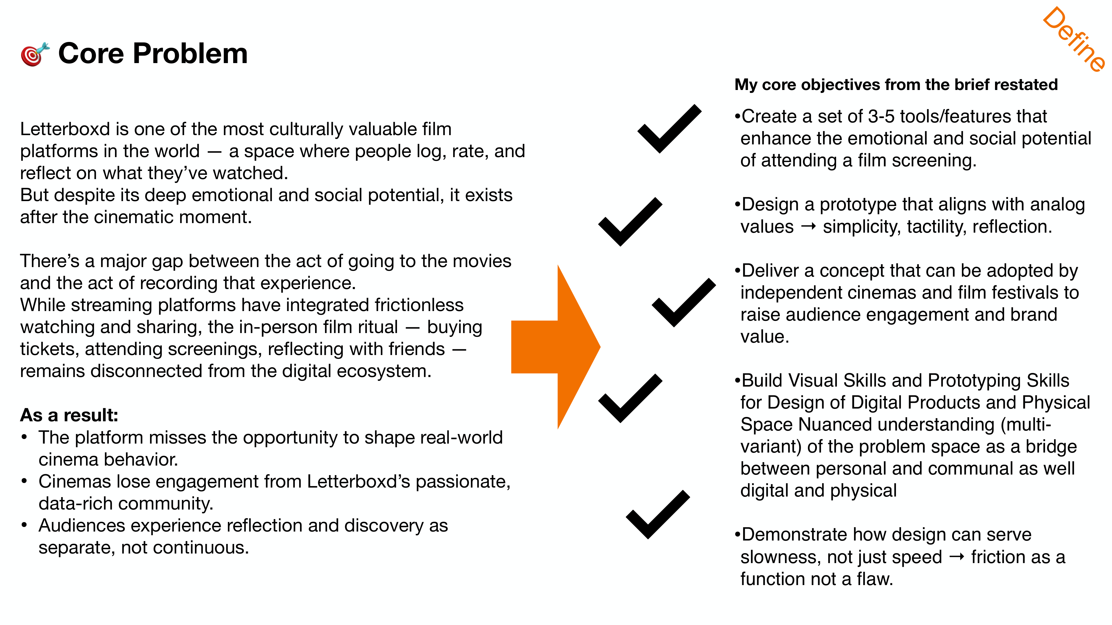Core problem definition and design objectives