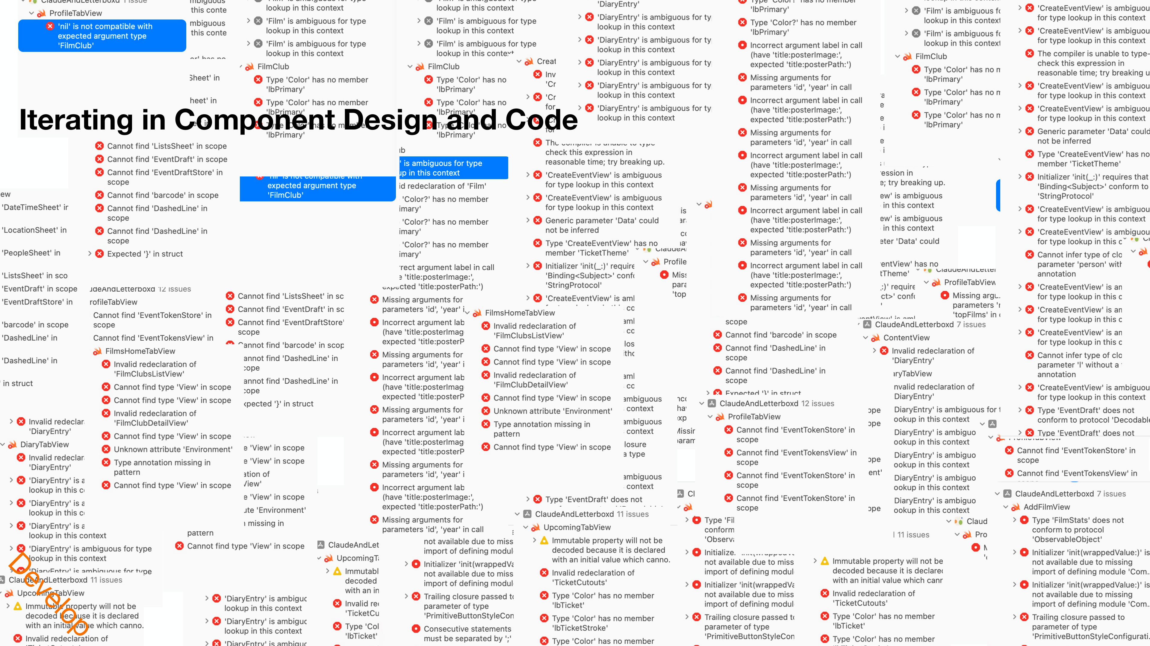 Iterating in Component Design and Code — Xcode build errors