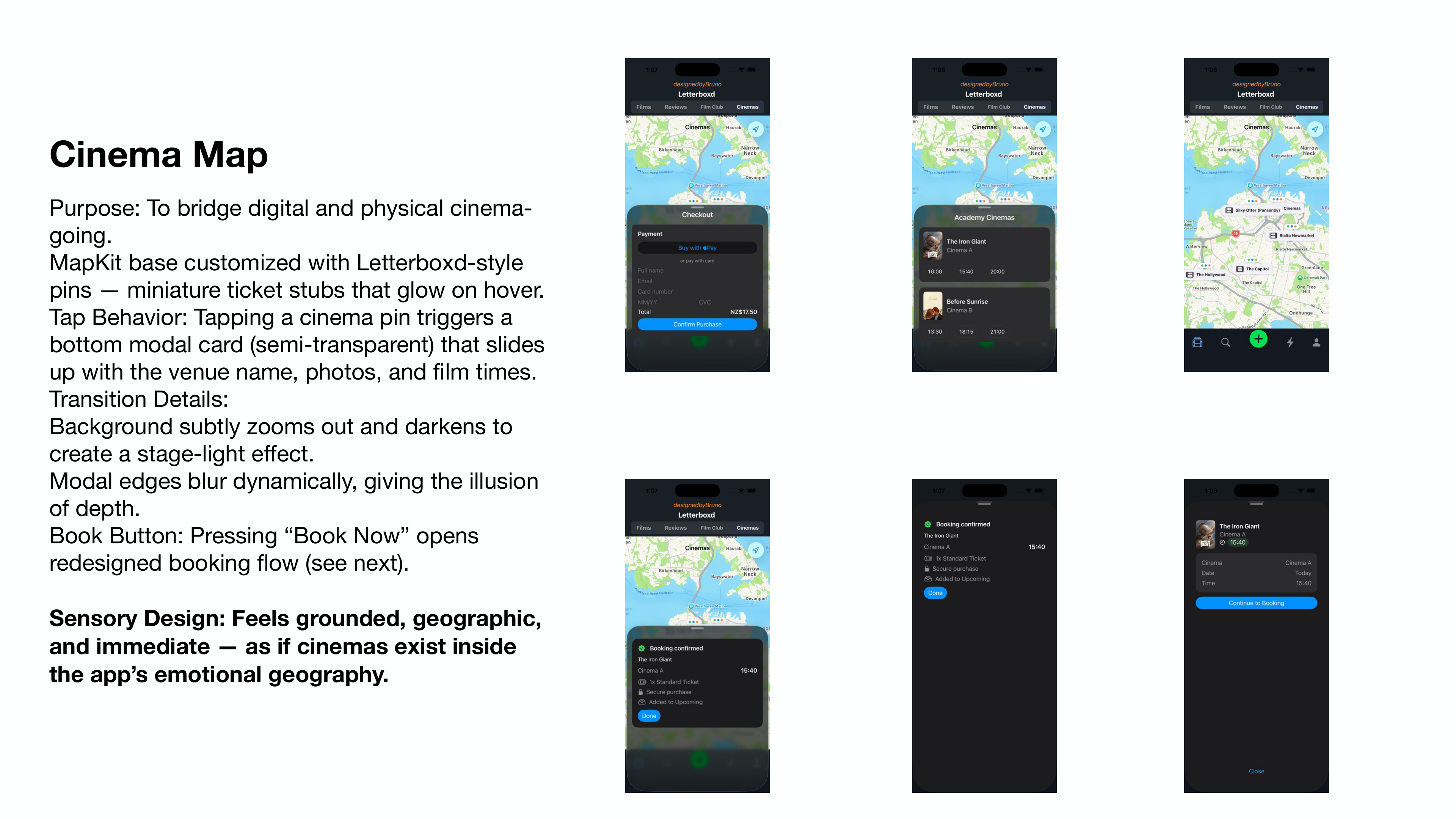 Cinema Map — MapKit integration with Letterboxd-style pins